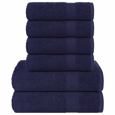 Juego de toallas 6 piezas 100% algodón azul marino 360 gsm by , Toallas de baño y manoplas - Ref: Foro24-137083, Price: 36,25...