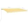 Toldo retráctil manual amarillo y blanco 500x300 cm de vidaXL, Toldos - Ref: Foro24-3069018, Precio: 387,96 €, Descuento: %