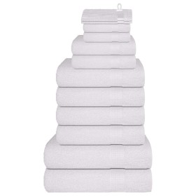 Juego de toallas 12 piezas 100% algodón blanco 360 gsm de , Toallas de baño y manoplas - Ref: Foro24-137095, Precio: 50,78 €