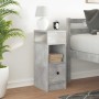 Mesilla de noche con cajón gris hormigón 25x31x66 cm by , Nightstands - Ref: Foro24-858620, Price: 60,19 €, Discount: %