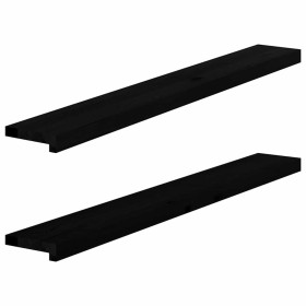 Alféizares de ventana 2 uds madera maciza roble marrón oscuro de , Marcos de ventanas - Ref: Foro24-4009170, Precio: 61,76 €