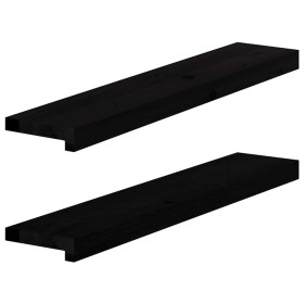 Alféizares de ventana 2 uds madera maciza roble marrón oscuro de , Marcos de ventanas - Ref: Foro24-4009166, Precio: 44,13 €