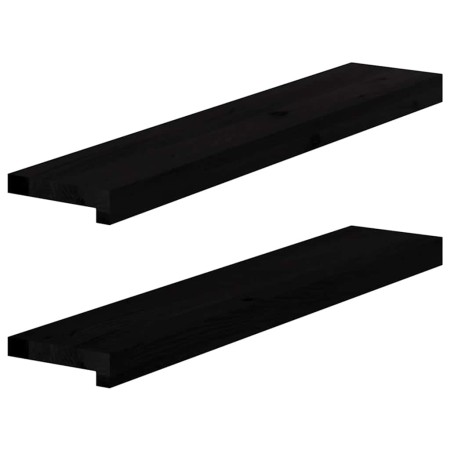 Alféizares de ventana 2 uds madera maciza roble marrón oscuro by , Marcos de ventanas - Ref: Foro24-4009166, Price: 44,13 €, ...