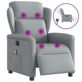 Sillón reclinable de masaje eléctrico tela gris claro by , Armchairs - Ref: Foro24-3303124, Price: 237,87 €, Discount: %