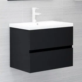 Schwarzer Holzwerkstoffschrank mit Waschbecken von vidaXL, Badezimmerwaschtische - Ref: Foro24-3071631, Preis: 186,86 €, Raba...