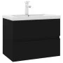 Mueble con lavabo madera de ingeniería negro de vidaXL, Tocadores de baño - Ref: Foro24-3071631, Precio: 186,86 €, Descuento: %