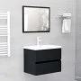 Mueble con lavabo madera de ingeniería negro de vidaXL, Tocadores de baño - Ref: Foro24-3071631, Precio: 186,86 €, Descuento: %