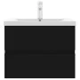 Mueble con lavabo madera de ingeniería negro de vidaXL, Tocadores de baño - Ref: Foro24-3071631, Precio: 186,86 €, Descuento: %