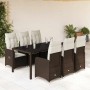 Set de mesa y sillas jardín 7 pzas con cojines ratán PE marrón von , Gartensets - Ref: Foro24-3277069, Preis: 853,61 €, Rabat...