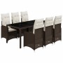 Set de mesa y sillas jardín 7 pzas con cojines ratán PE marrón von , Gartensets - Ref: Foro24-3277069, Preis: 853,61 €, Rabat...