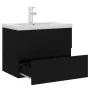 Mueble con lavabo madera de ingeniería negro de vidaXL, Tocadores de baño - Ref: Foro24-3071631, Precio: 186,86 €, Descuento: %