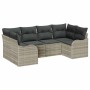 Conjunto de sofá de jardín con cojín 6 pcs Gris claro Poliratán