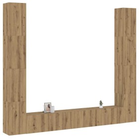 Muebles de TV de pared 6 uds madera ingeniería roble artesanal by , TV Furniture - Ref: Foro24-3328988, Price: 365,36 €, Disc...