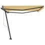 Automatic freestanding awning in yellow and white, 400x300 cm by vidaXL, Awnings - Ref: Foro24-3069748, Price: 526,82 €, Disc...