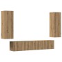 Muebles de TV de pared 4 uds madera ingeniería roble artesanal von , TV-Möbel - Ref: Foro24-3328948, Preis: 189,12 €, Rabatt: %