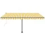Automatic freestanding awning in yellow and white, 400x300 cm by vidaXL, Awnings - Ref: Foro24-3069748, Price: 526,82 €, Disc...