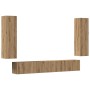 Muebles de TV de pared 4 uds madera ingeniería roble artesanal by , TV Furniture - Ref: Foro24-3328974, Price: 248,09 €, Disc...