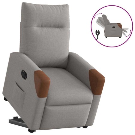 Sillón eléctrico reclinable elevable de tela gris taupe de , Sillones - Ref: Foro24-3324027, Precio: 310,89 €