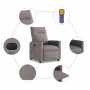 Sillón reclinable de masaje eléctrico tela gris taupe by , Armchairs - Ref: Foro24-3324050, Price: 252,33 €, Discount: %