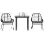 Set comedor jardín 3 pzas cojines ratán sintético vidrio negro von , Gartensets - Ref: Foro24-3334548, Preis: 208,76 €, Rabat...
