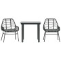 Set comedor jardín 3 pzas cojines ratán sintético vidrio negro von , Gartensets - Ref: Foro24-3334548, Preis: 208,76 €, Rabat...