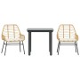 Juego de comedor jardín 3 piezas cojines ratán sintético marrón de , Conjuntos de jardín - Ref: Foro24-3334555, Precio: 205,71 €