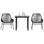 Set comedor jardín 3 pzas cojines ratán sintético vidrio negro by , Garden sets - Ref: Foro24-3334562, Price: 219,31 €, Disco...