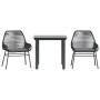 Set comedor jardín 3 pzas cojines ratán sintético vidrio negro by , Garden sets - Ref: Foro24-3334562, Price: 219,31 €, Disco...