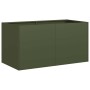 Jardinera de acero laminado en frío verde oliva 80x40x40 cm by , Pots and planters - Ref: Foro24-860671, Price: 65,17 €, Disc...