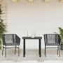 Set comedor jardín 3 pzas cojines ratán sintético vidrio negro by , Garden sets - Ref: Foro24-3334611, Price: 223,47 €, Disco...