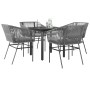 Juego comedor jardín 5 pzas cojines ratán sintético vidrio gris by , Garden sets - Ref: Foro24-3334626, Price: 345,90 €, Disc...