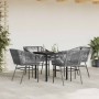 Juego comedor jardín 5 pzas cojines ratán sintético vidrio gris by , Garden sets - Ref: Foro24-3334626, Price: 345,90 €, Disc...