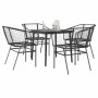Juego de comedor jardín 5 piezas ratán sintético vidrio negro von , Gartensets - Ref: Foro24-3334486, Preis: 279,84 €, Rabatt: %