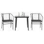 Set comedor jardín 3 pzas cojines ratán sintético vidrio negro von , Gartensets - Ref: Foro24-3334499, Preis: 194,96 €, Rabat...