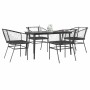 Juego de comedor jardín 5 piezas cojines ratán sintético negro von , Gartensets - Ref: Foro24-3334501, Preis: 294,79 €, Rabat...
