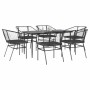Set de comedor de jardín 7 piezas cojines ratán sintético negro von , Gartensets - Ref: Foro24-3334503, Preis: 396,81 €, Raba...