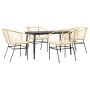 Juego de comedor jardín 5 piezas cojines ratán sintético marrón von , Gartensets - Ref: Foro24-3334508, Preis: 298,93 €, Raba...