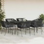 Set de comedor de jardín 7 piezas cojines ratán sintético negro de , Conjuntos de jardín - Ref: Foro24-3334517, Precio: 536,5...