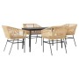 Juego de comedor jardín 5 piezas cojines ratán sintético marrón von , Gartensets - Ref: Foro24-3334522, Preis: 390,07 €, Raba...