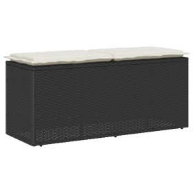 Banco de jardín con cojín ratán sintético negro 110x40x44 cm von , Gartenbänke - Ref: Foro24-4104145, Preis: 102,87 €, Rabatt: %