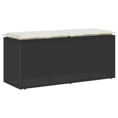 Banco de jardín con cojín ratán sintético negro 110x40x44 cm by , garden benches - Ref: Foro24-4104145, Price: 102,87 €, Disc...
