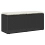 Banco de jardín con cojín ratán sintético negro 110x40x44 cm by , garden benches - Ref: Foro24-4104145, Price: 102,87 €, Disc...