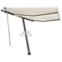 Toldo retráctil manual con LED color crema 350x250 cm de vidaXL, Toldos - Ref: Foro24-3069722, Precio: 517,60 €, Descuento: %