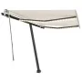 Manual retractable awning with cream color and LED lights, 350x250 cm. by vidaXL, Awnings - Ref: Foro24-3069722, Price: 517,5...