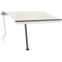 Manual retractable awning with cream color and LED lights, 350x250 cm. by vidaXL, Awnings - Ref: Foro24-3069722, Price: 517,5...