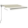 Manual retractable awning with cream color and LED lights, 350x250 cm. by vidaXL, Awnings - Ref: Foro24-3069722, Price: 516,8...