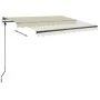Toldo retráctil manual con LED color crema 350x250 cm de vidaXL, Toldos - Ref: Foro24-3069722, Precio: 517,60 €, Descuento: %