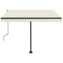 Manual retractable awning with cream color and LED lights, 350x250 cm. by vidaXL, Awnings - Ref: Foro24-3069722, Price: 516,8...