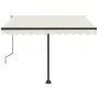 Manual retractable awning with cream color and LED lights, 350x250 cm. by vidaXL, Awnings - Ref: Foro24-3069722, Price: 517,5...