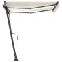Manual retractable awning with cream color and LED lights, 350x250 cm. by vidaXL, Awnings - Ref: Foro24-3069722, Price: 517,5...